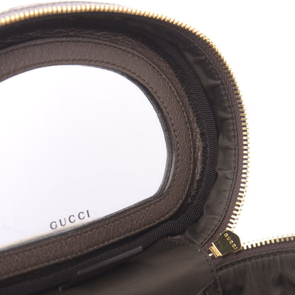 Gucci GG Supreme Monogram Textured Calfskin Web Ophidia Vanity Cosmetic Case Beige Ebony New Acero 10 of 11