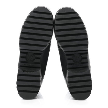 Louis Vuitton Suede Calfskin Jacquard Since 1854 Laureate Platform Desert Boots 36 Black 5 of 8