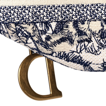 Christian Dior Canvas Embroidered Toile de Jouy Saddle Bag Blue 12 of 14