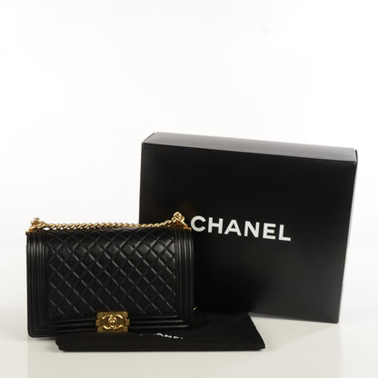 Chanel Lambskin Quilted New Medium Boy Flap Black 5 of 9