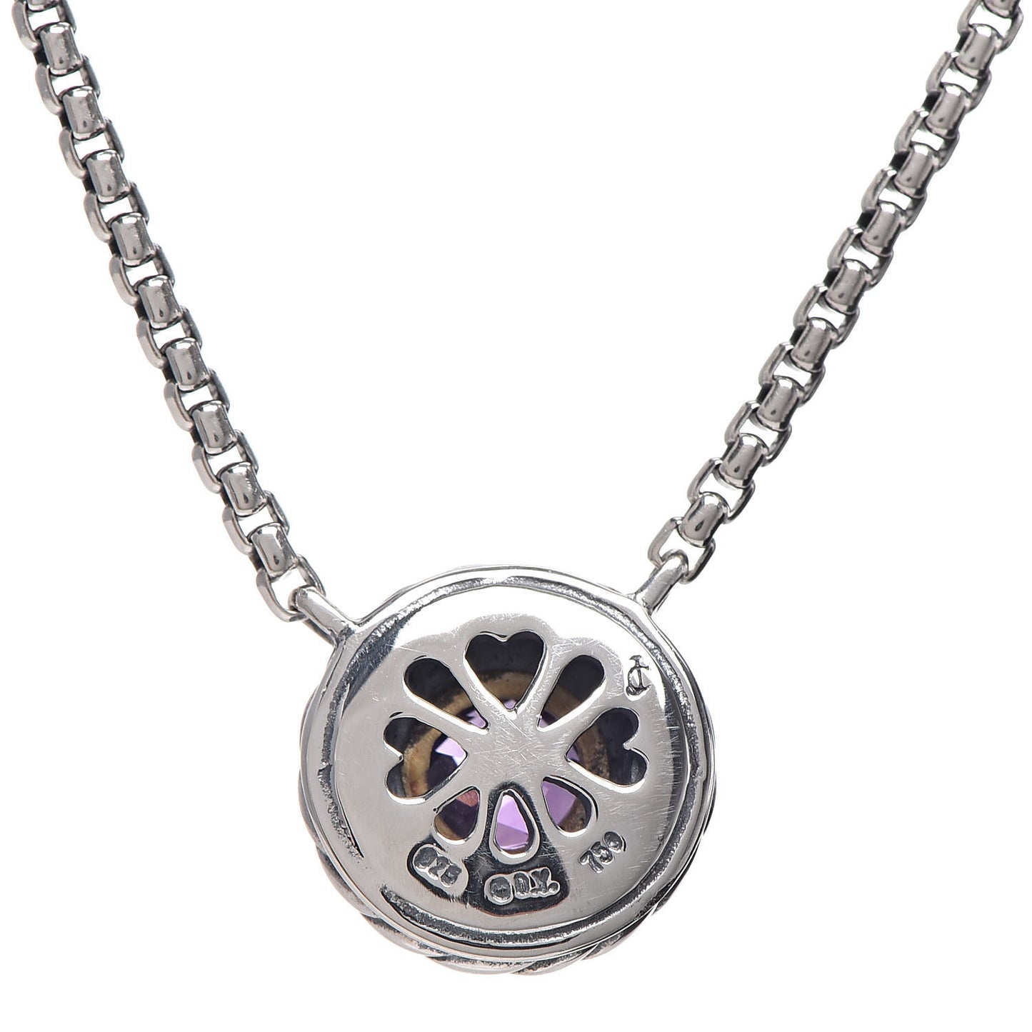 Sterling Silver 14K Yellow Gold Amethyst Cookie Necklace