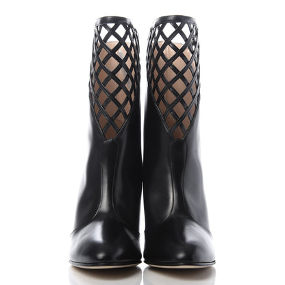 Gucci Plume Calfskin Damir Lattice Cutout Boots 39 Black 2 of 10