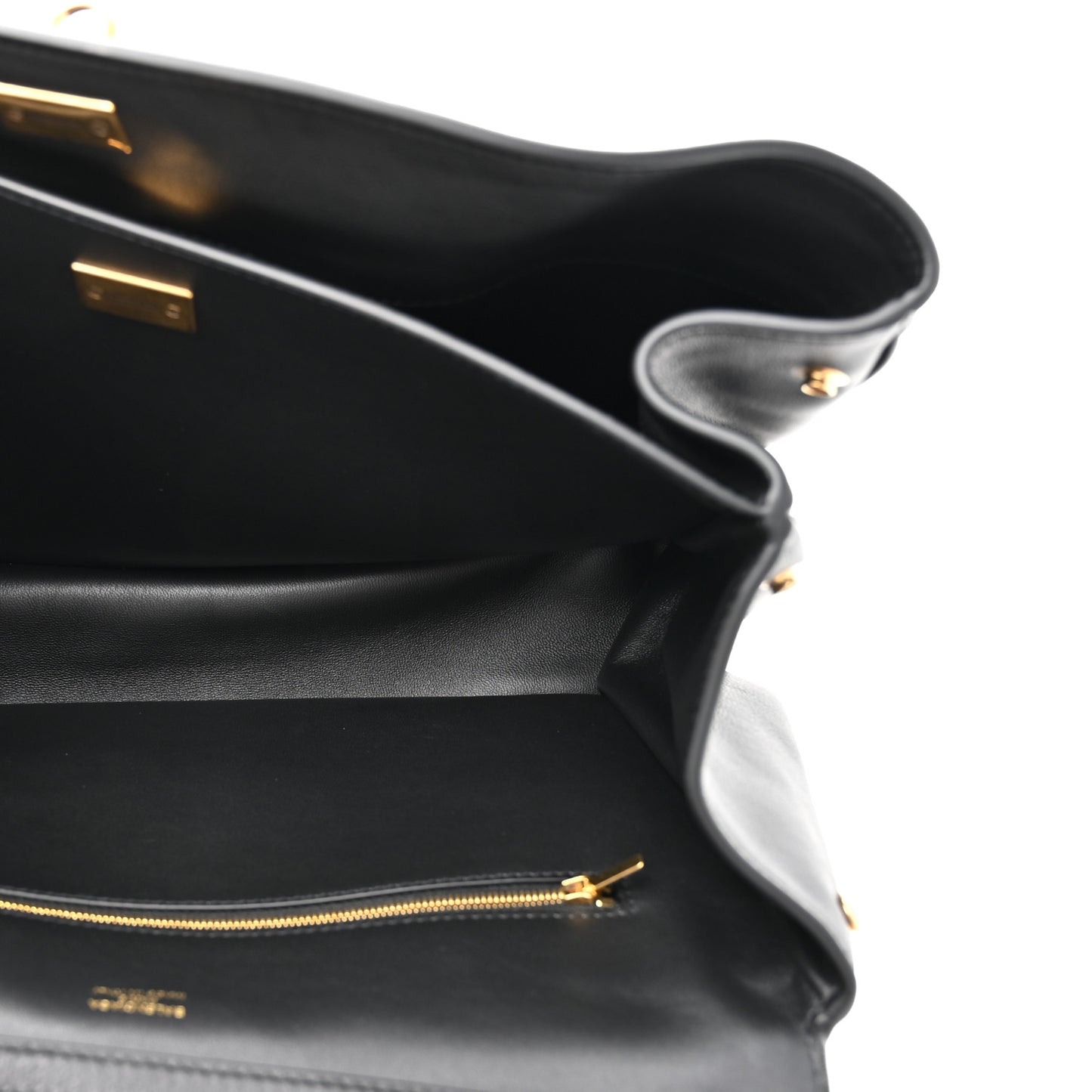 Natural Smooth Calfskin Medium Rodeo Top Handle Handbag Black