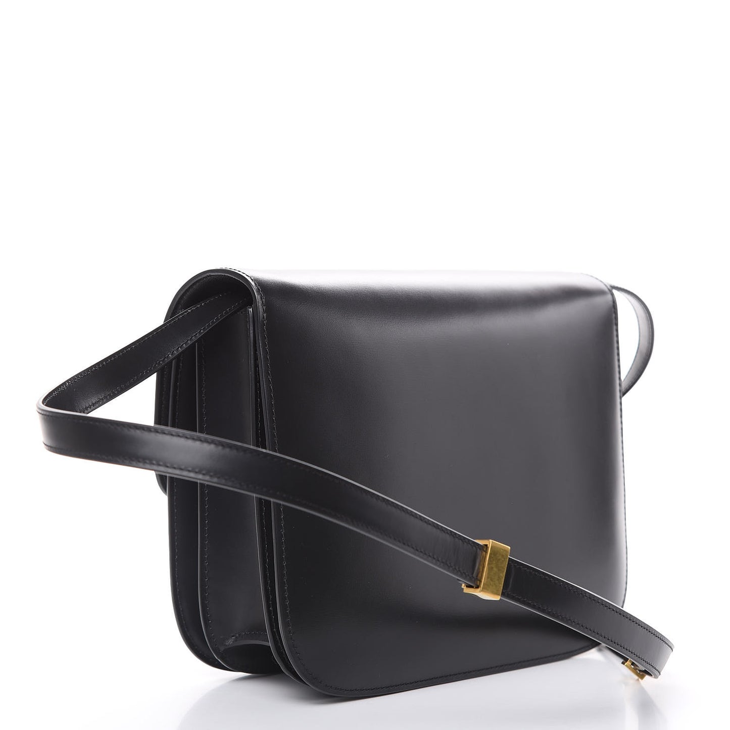 Box Calfskin Medium Classic Box Flap Bag Black