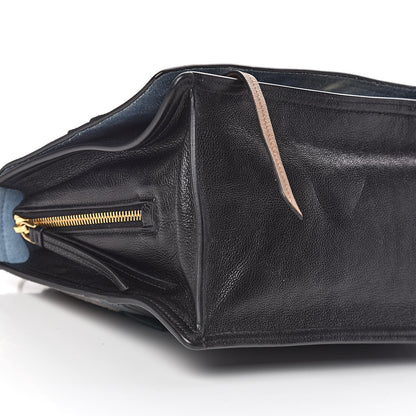 Prada Glace Calfskin Suede Etiquette Shoulder Bag Cannella Pavone 8 of 12