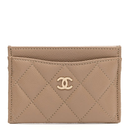 Chanel Caviar Quilted Card Holder Dark Beige 1 of 8
