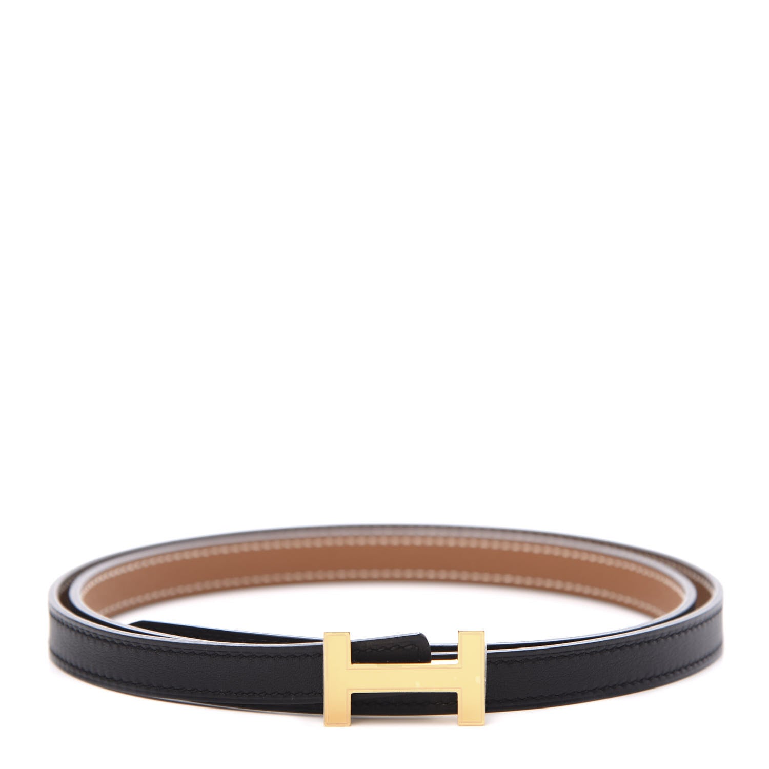 Hermes Swift Epsom 13mm Focus Belt 85 Black Gold 1 of 7