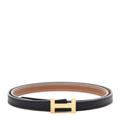 Hermes Swift Epsom 13mm Focus Belt 85 Black Gold 1 of 7