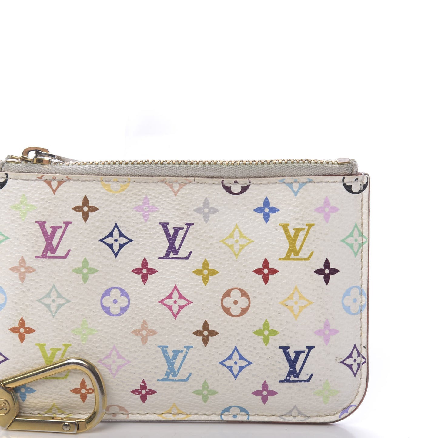 Monogram Multicolor Key Pouch White Litchi