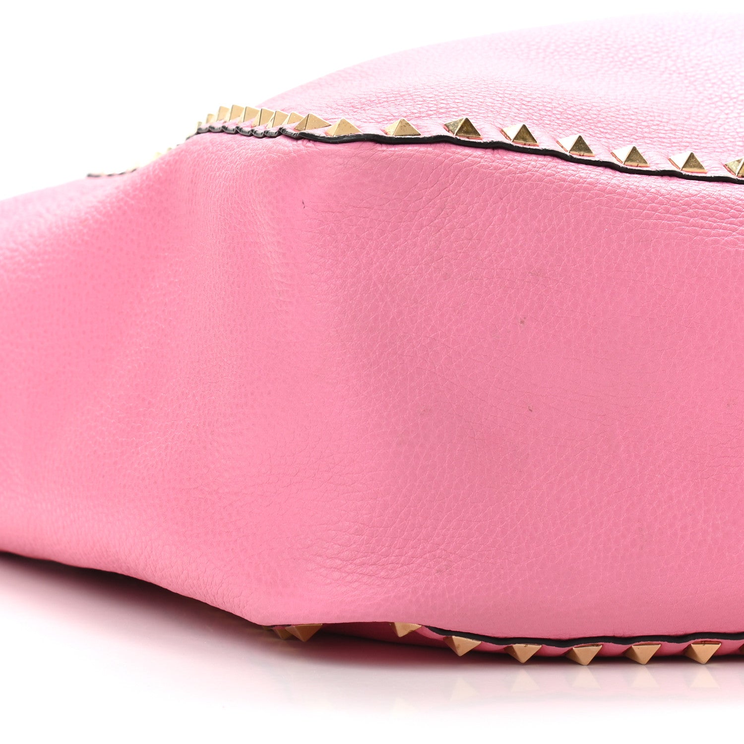 Valentino Garavani Grained Calfskin Medium Rockstud Reversible Tote Army Green Pink 14 of 16