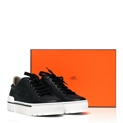 Hermes Epsom Womens Voltage Sneakers 37.5 Black White 10 of 10