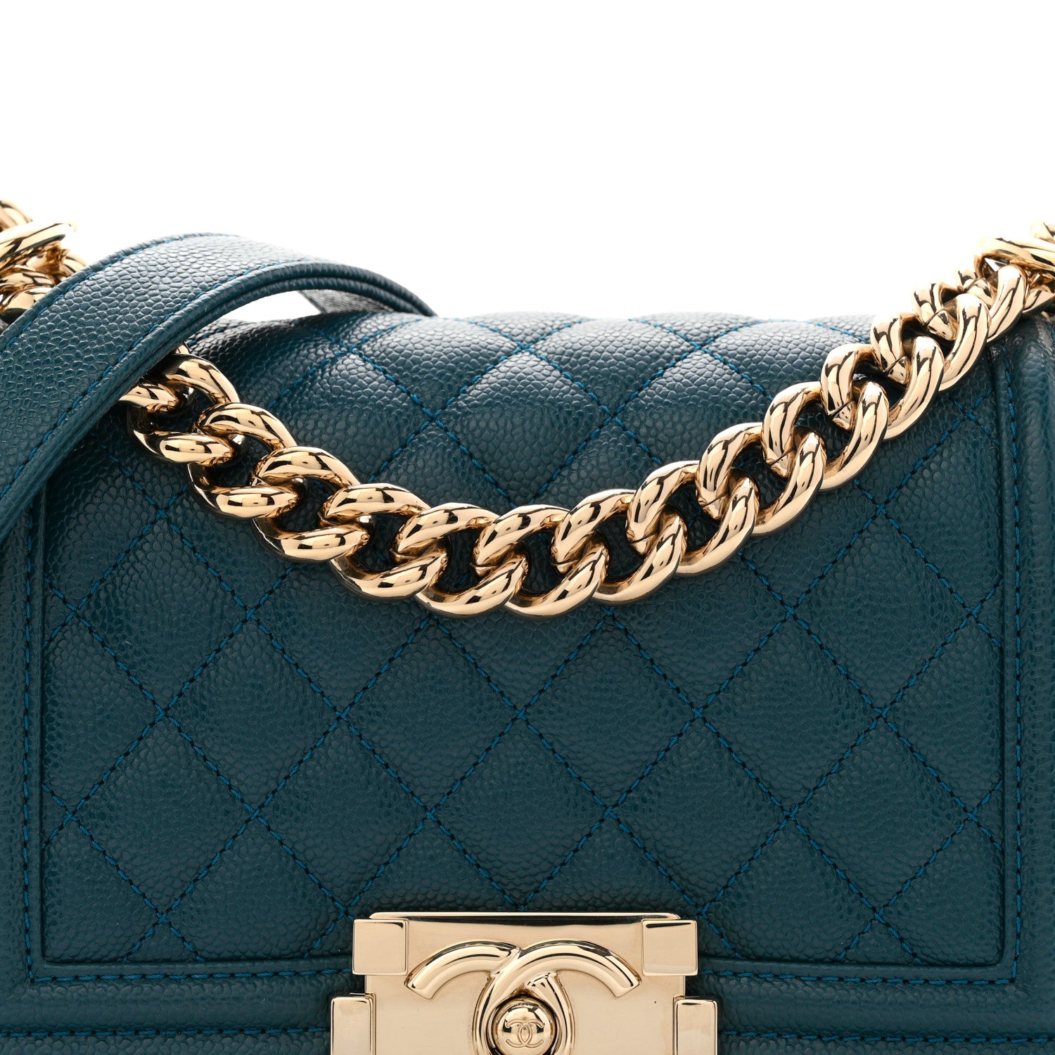 Chanel Caviar Quilted Small Boy Flap Dark Blue 8 of 11