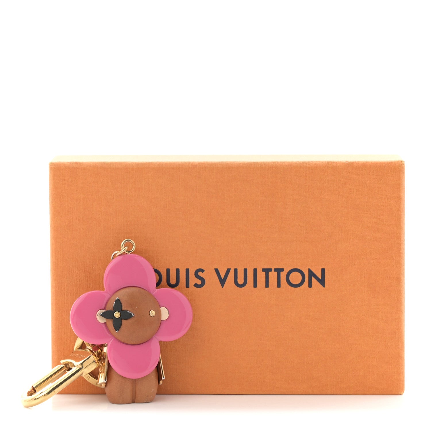 Louis Vuitton Wood Monogram Vivienne Puppet Bag Charm Key Holder Pink 5 of 5