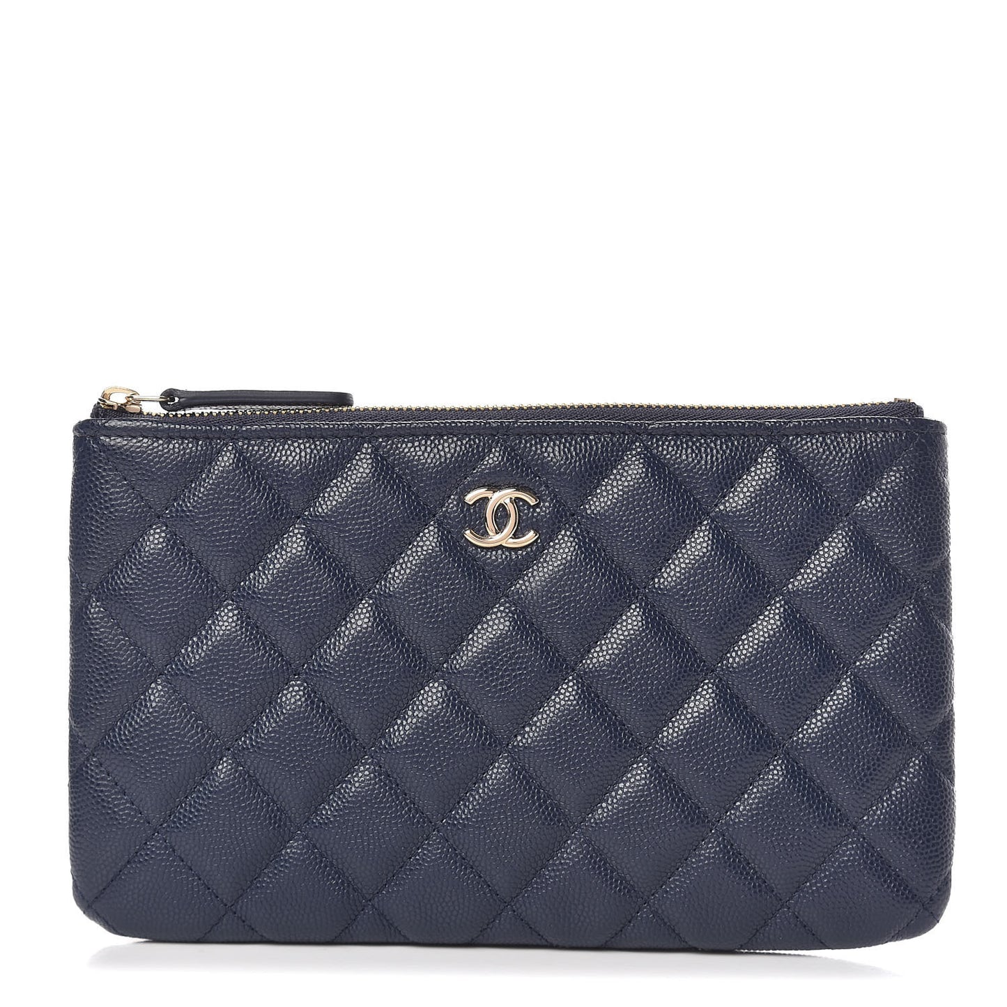 Caviar Quilted Cosmetic Case Navy