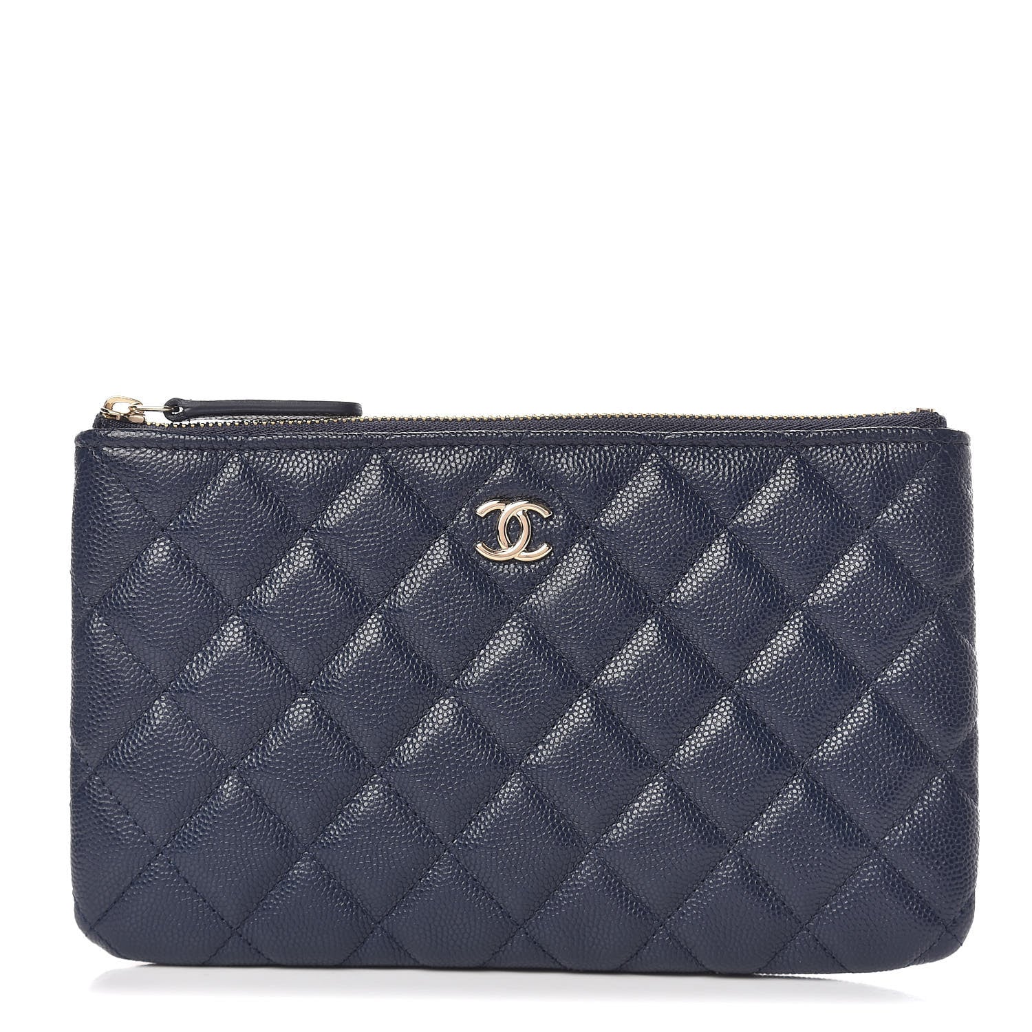 Chanel Caviar Quilted Cosmetic Case Navy 1 of 8