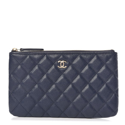 Chanel Caviar Quilted Cosmetic Case Navy 1 of 8
