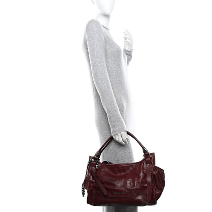 Burberry Calfskin Ashmore Tote Burgundy 2 of 12
