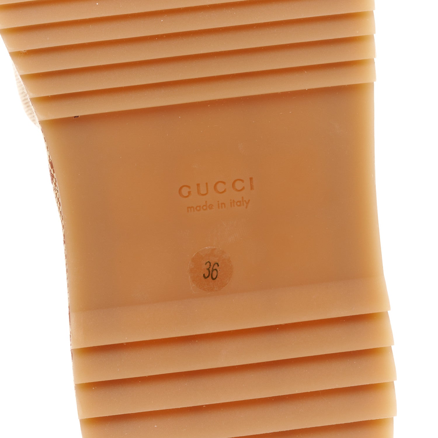 Gucci Canvas GG Monogram Angelina Platform Slide Sandals 36 Beige Ruggine 7 of 10