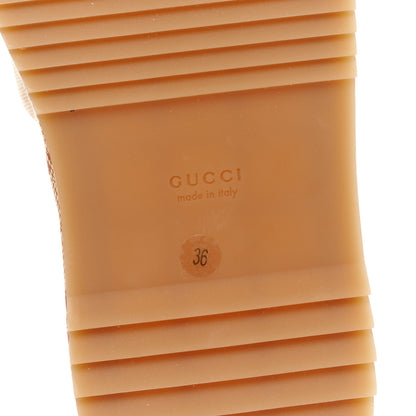 Gucci Canvas GG Monogram Angelina Platform Slide Sandals 36 Beige Ruggine 7 of 10