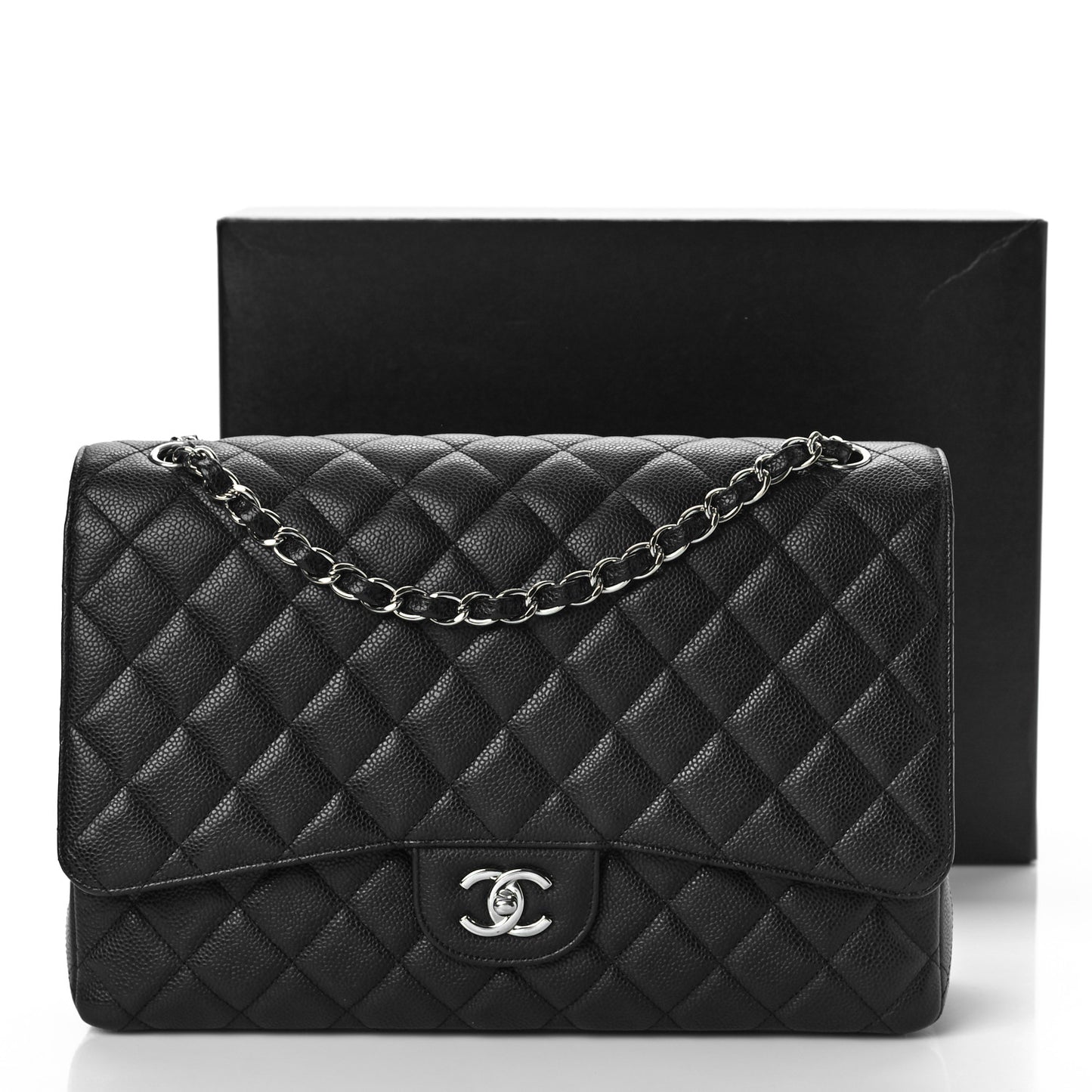Caviar Quilted Maxi Single Flap Black