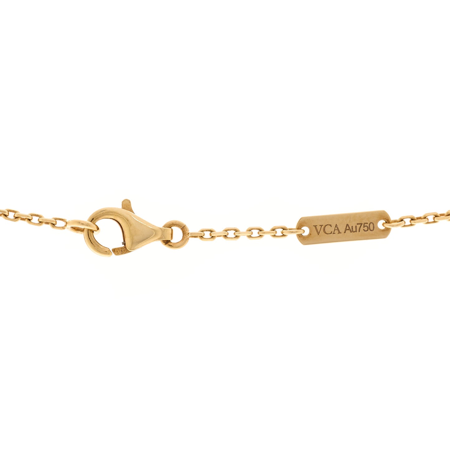 18K Yellow Gold Mother of Pearl Vintage Alhambra Pendant Necklace