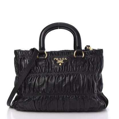 Prada Nappa Gaufre Top Handle Tote Black 1 of 10