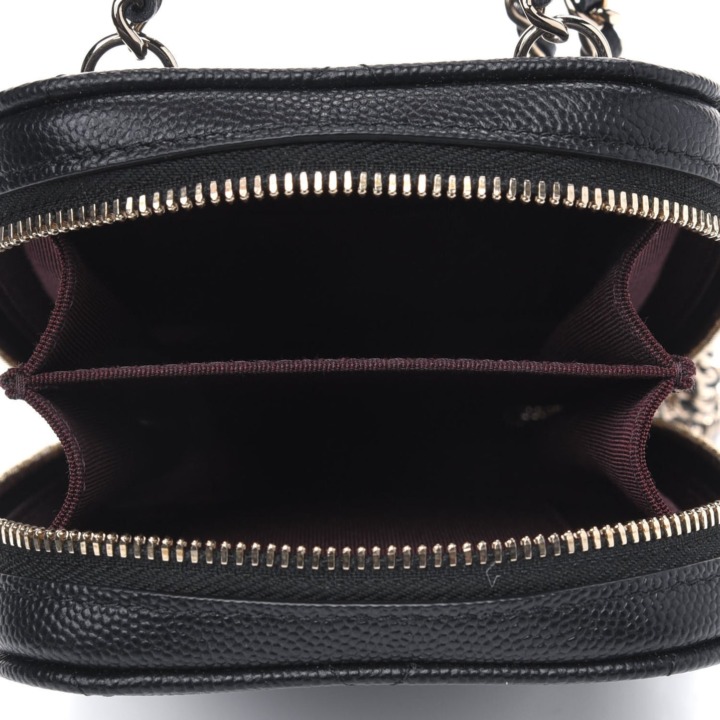 Caviar Quilted Zip Phone Case Black