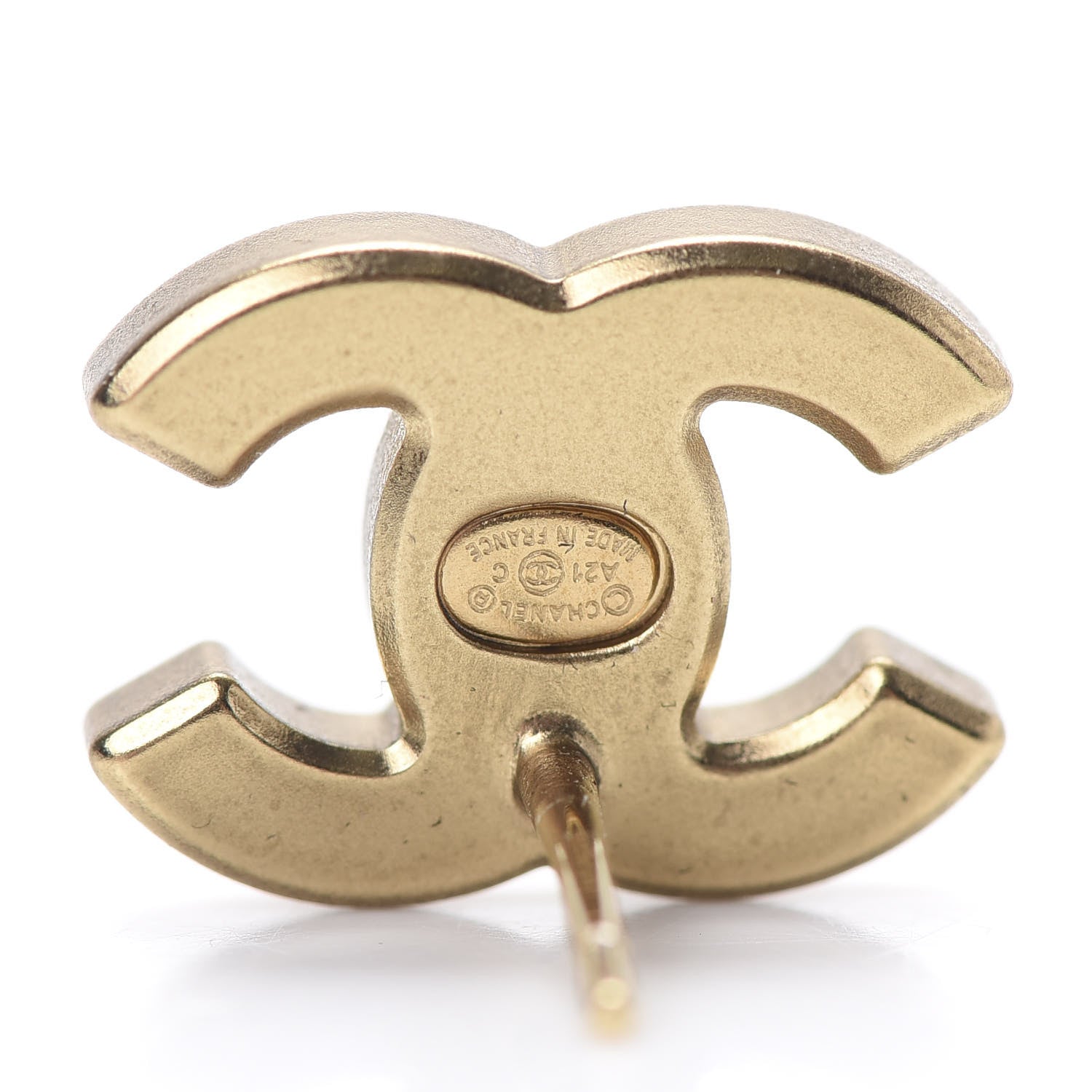 Chanel Crystal CC Earrings Gold 4 of 5