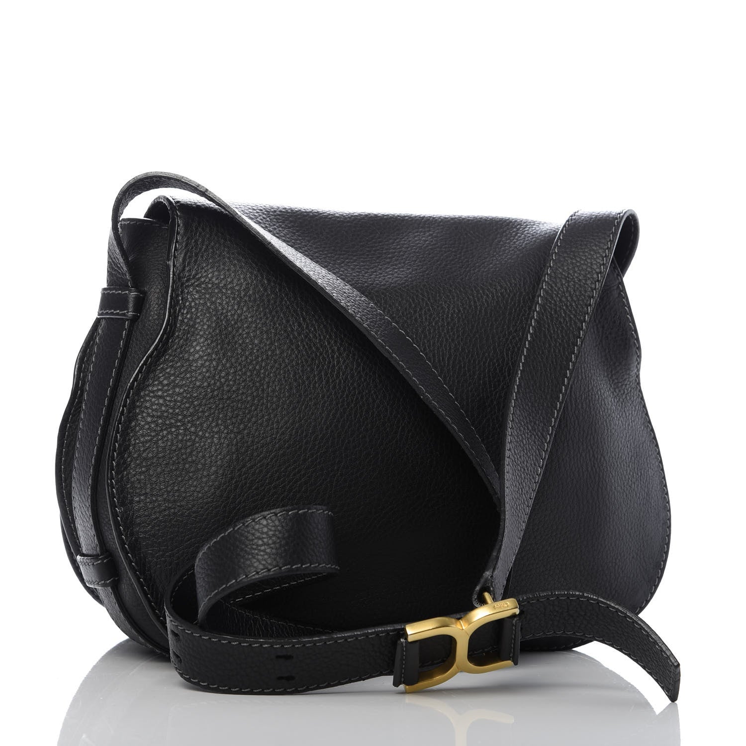 Chloe Calfskin Medium Marcie Round Crossbody Bag Black 3 of 10