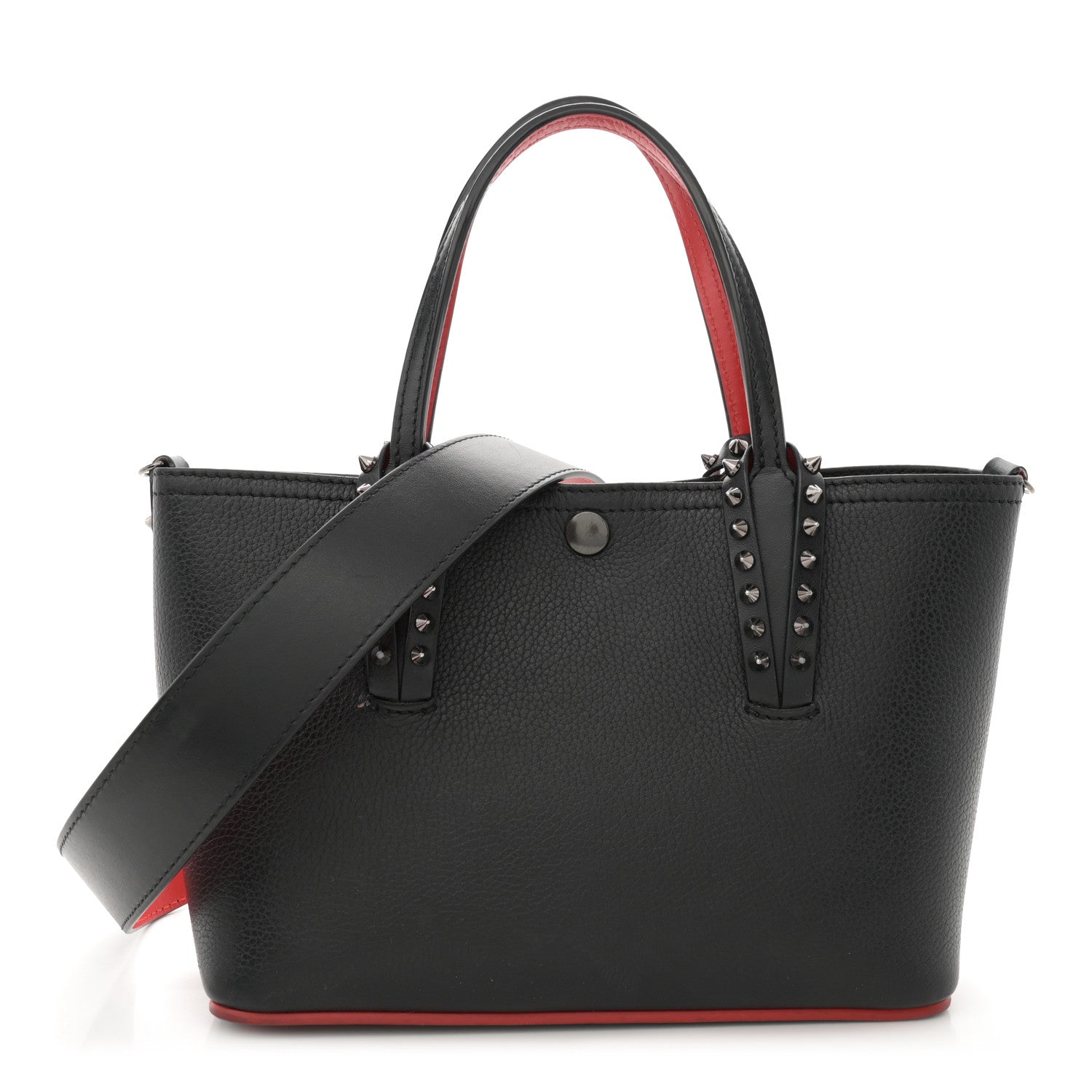 Christian Louboutin Calfskin Spikes Mini East West Cabata Tote Black 1 of 13