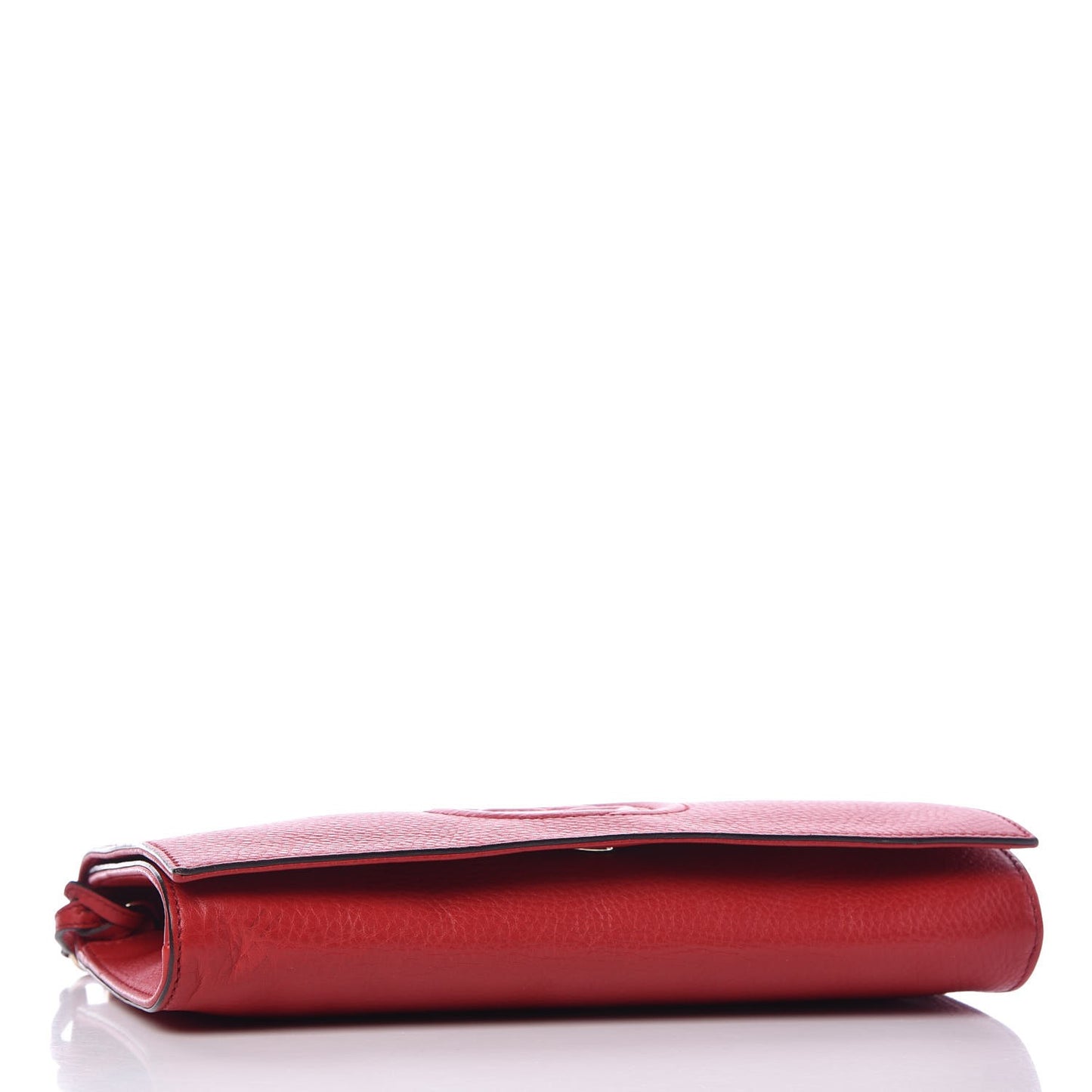 Pebbled Calfskin Medium Soho Clutch Red