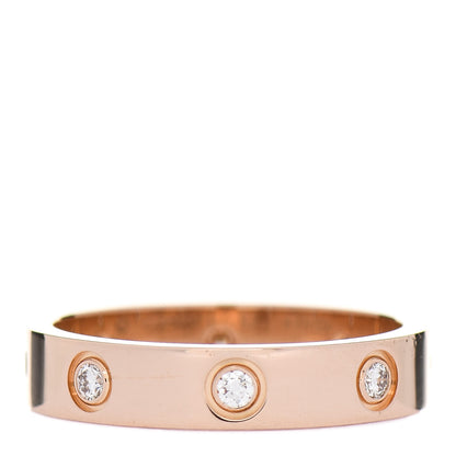 Cartier 18K Pink Gold 8 Diamond 4mm LOVE Wedding Band Ring 52 6 1 of 5