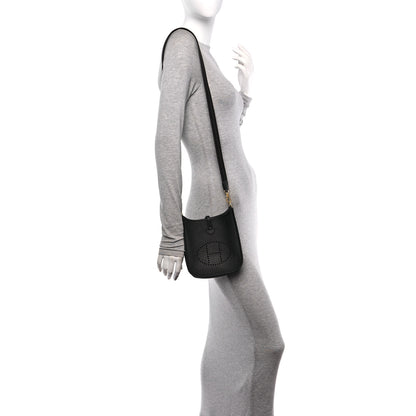 Hermes Taurillon Clemence Evelyne TPM Black Chocolate 2 of 11