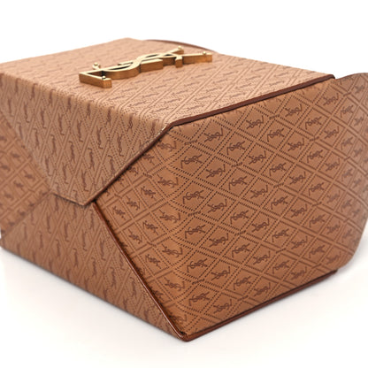 Saint Laurent Calfskin Monogram Take Away Box Dusty Vintage Brown Gold 10 of 11