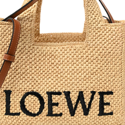 Loewe X PAULA'S IBIZA Raffia Small Font Tote Natural Tan 7 of 9