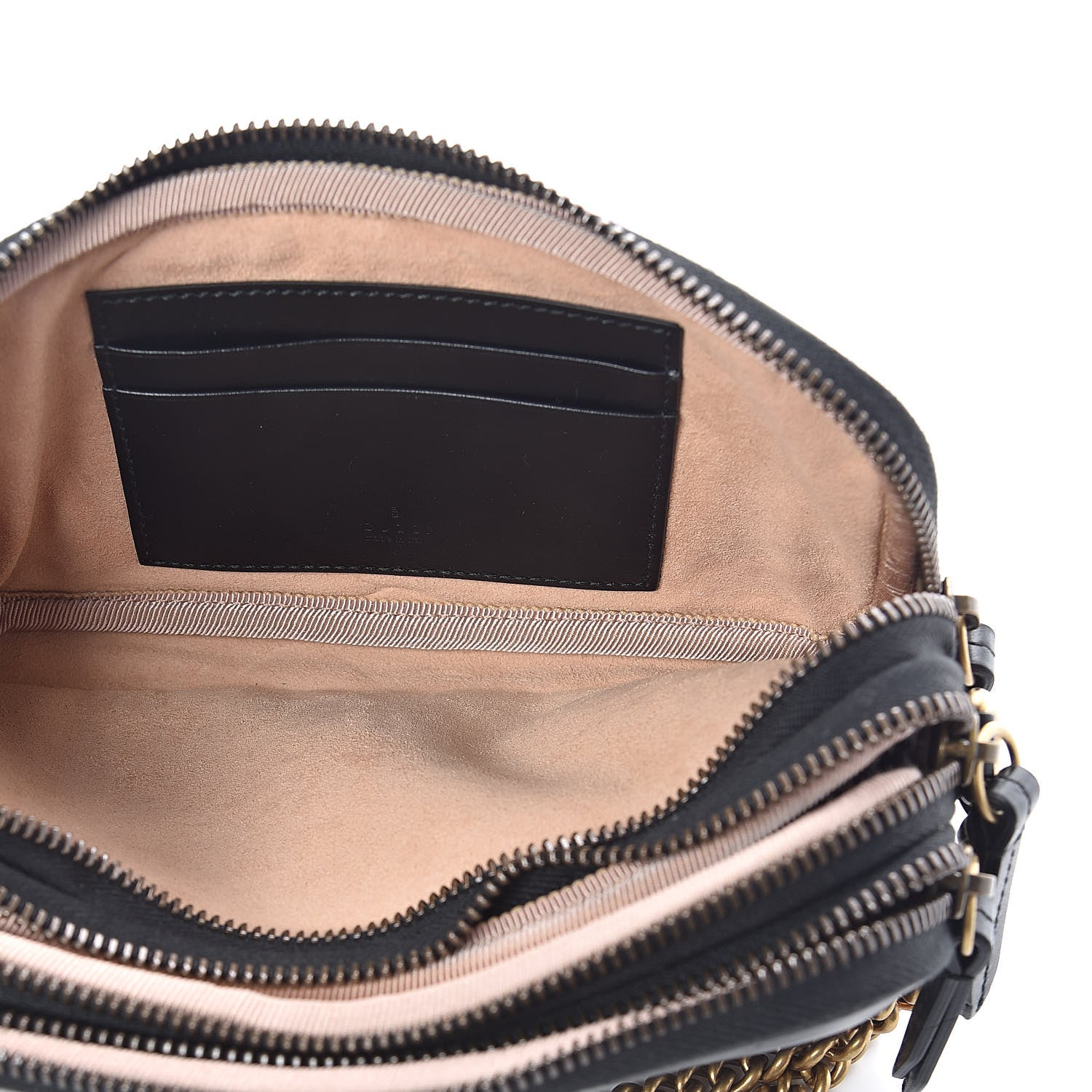 Gucci Calfskin Matelasse Mini GG Marmont Chain Crossbody Bag Black 6 of 10