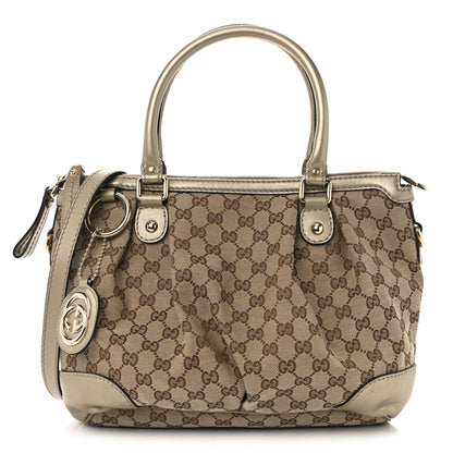 Gucci Monogram Medium Sukey Top Handle Bag Golden Beige 1 of 11