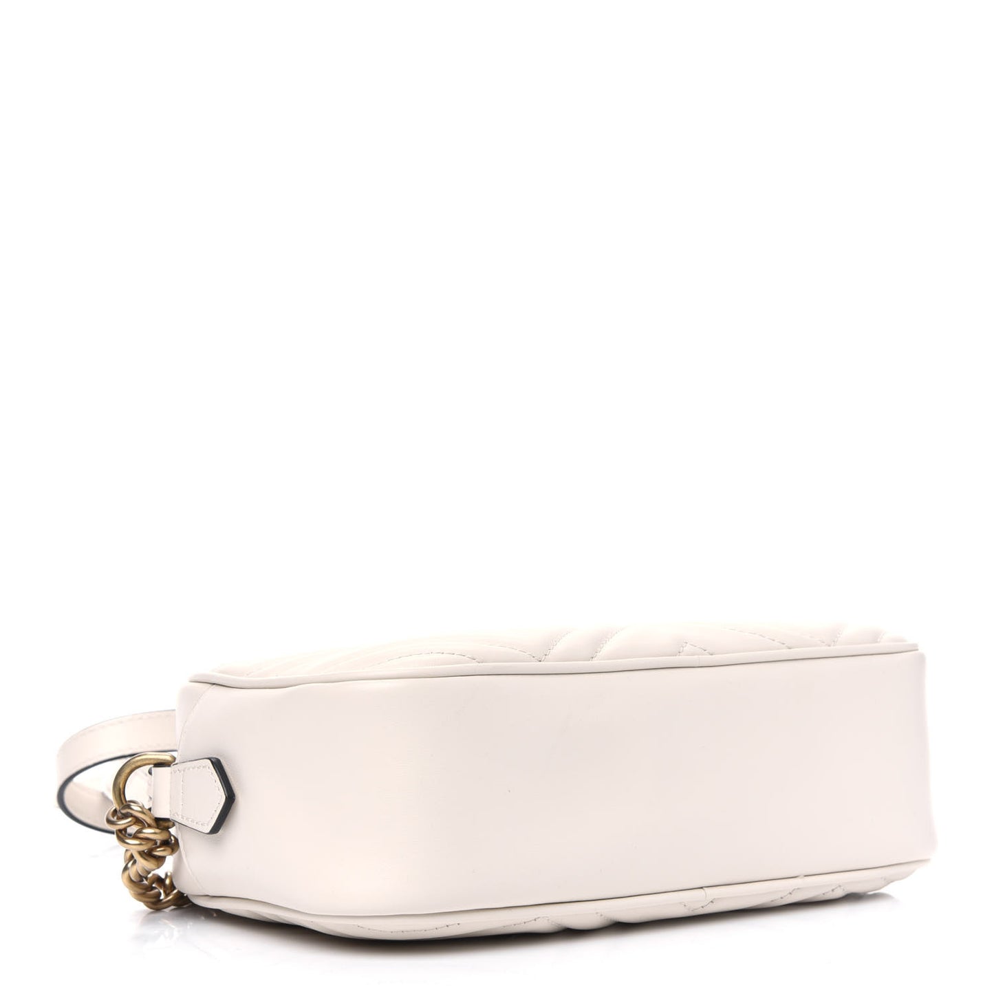 Calfskin Matelasse Small GG Marmont Chain Shoulder Bag White