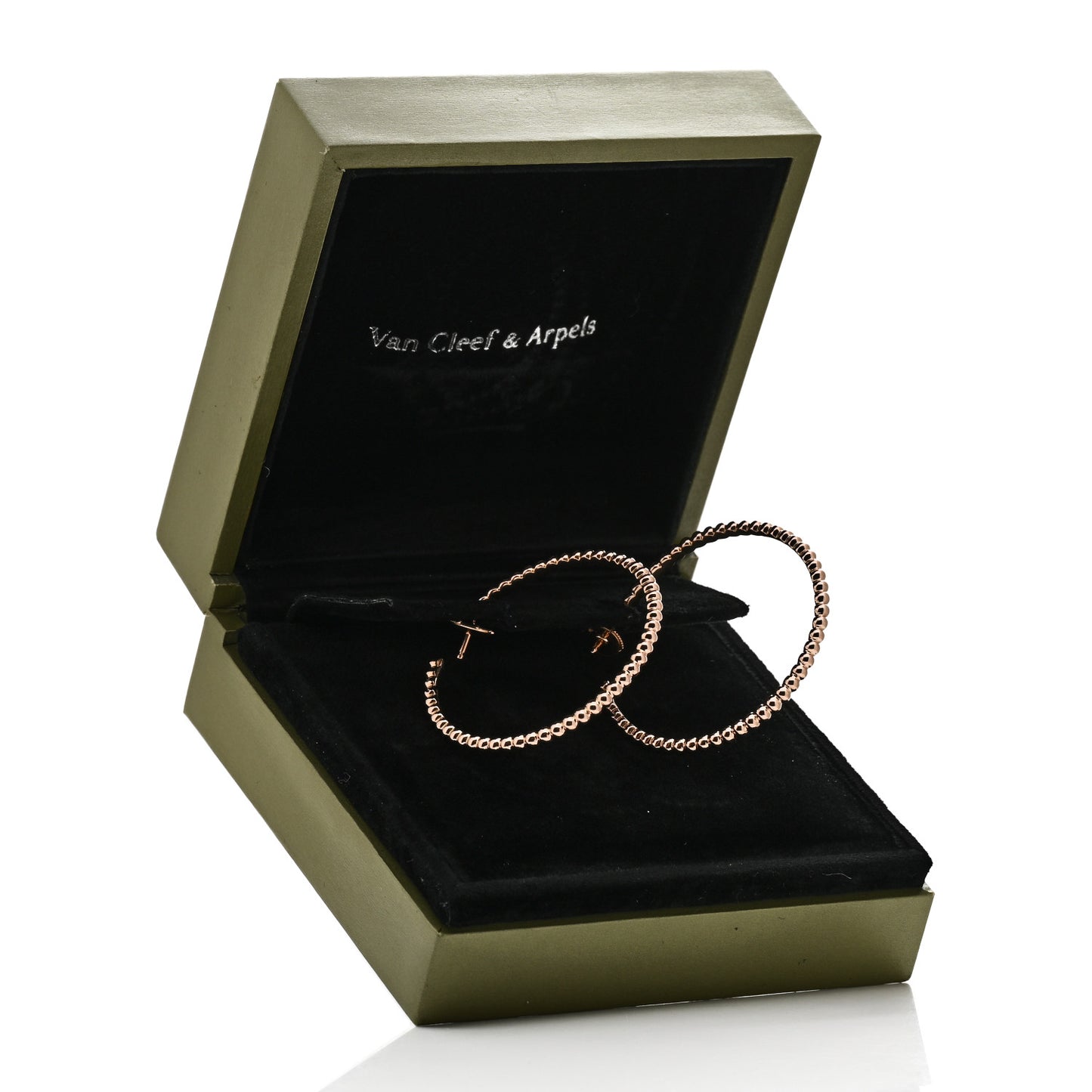 18K Rose Gold Large Perlee Hoop Earrings
