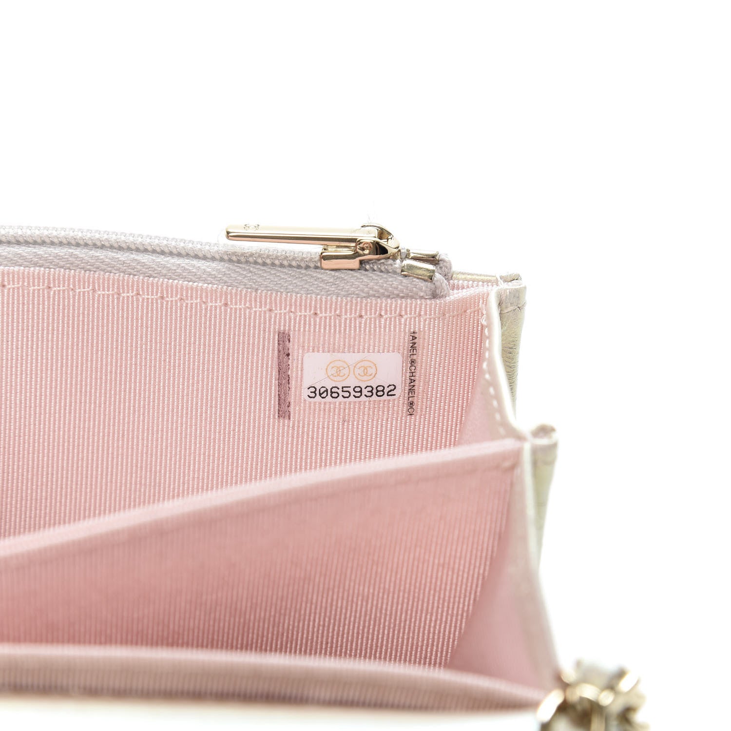 Chanel Iridescent Lambskin Quilted Mini Wallet On Chain WOC Ivory 7 of 11