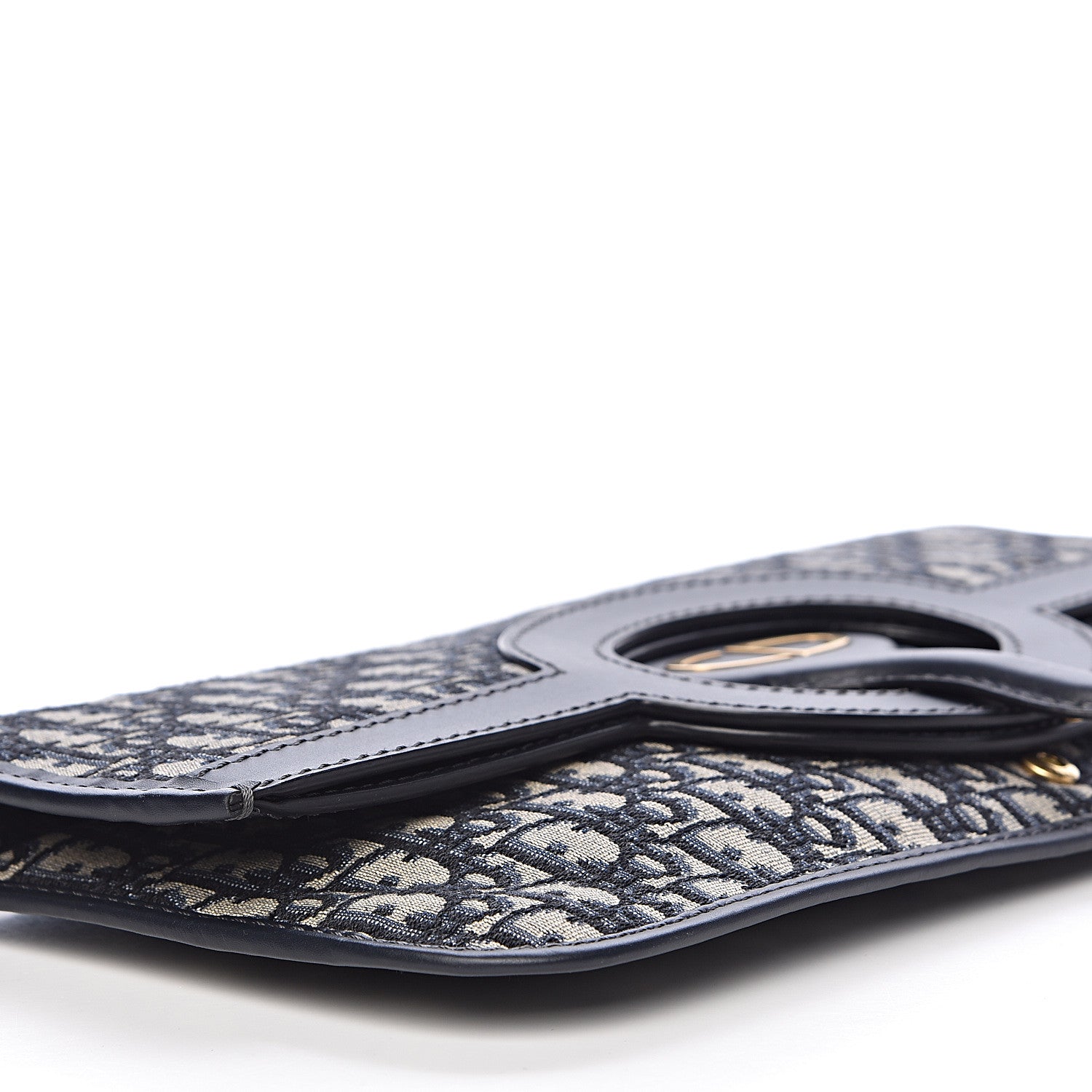 Christian Dior Oblique Fold Over Clutch Blue 10 of 12