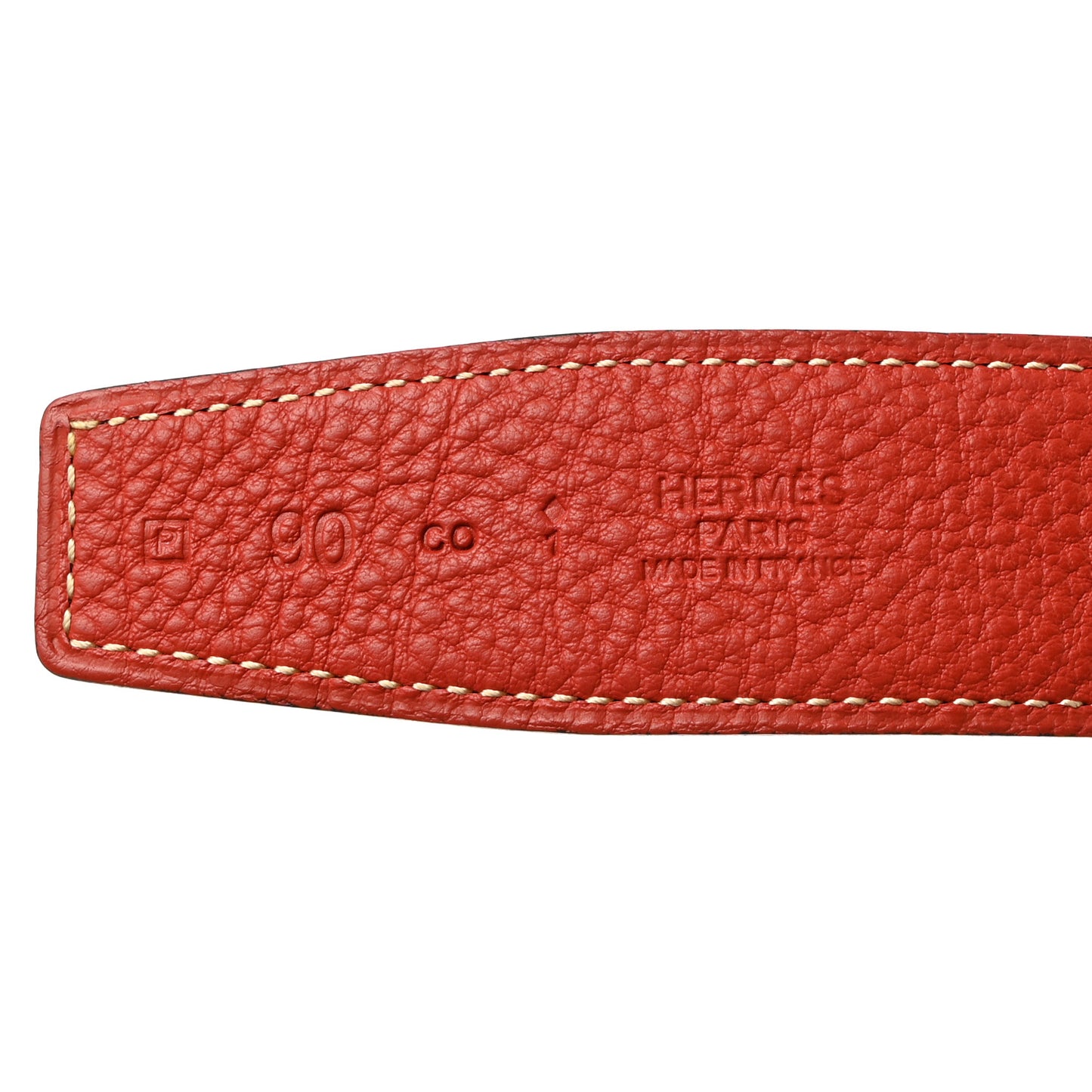 Box Togo 32mm Belt Strap 90 Rouge Casaque Chocolate