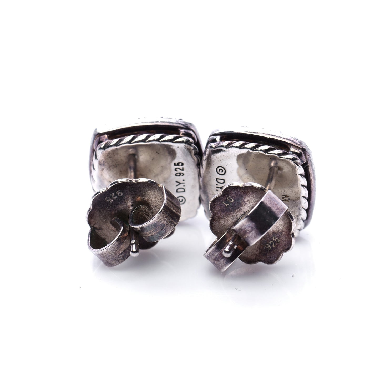 Sterling Silver Diamond Prasiolite 7mm Petite Albion Earrings