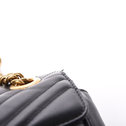 Gucci Calfskin Matelasse Small GG Marmont Shoulder Bag Black 13 of 13