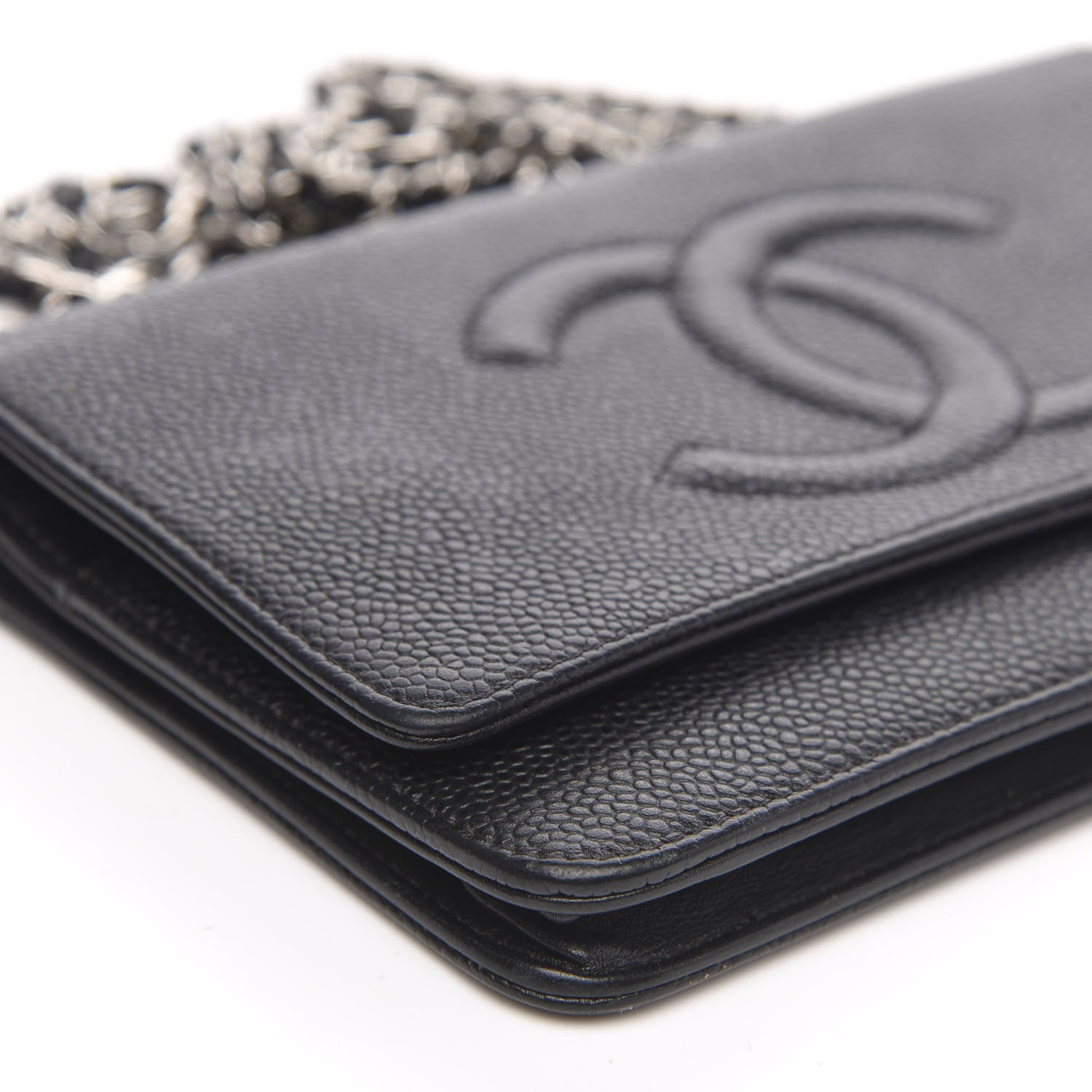 Chanel Caviar Timeless CC Wallet On Chain WOC Black 9 of 13