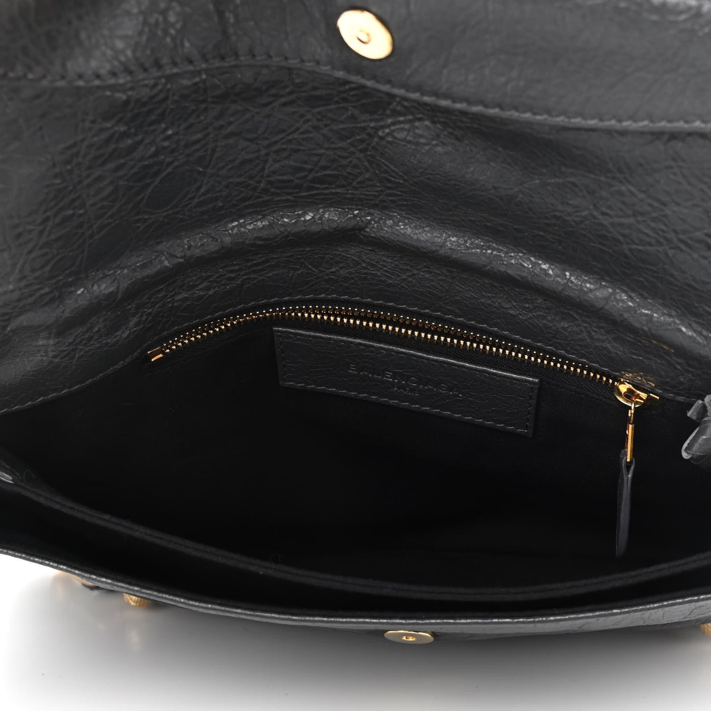 Agneau Giant 12 Gold Hardware Envelope Strap Clutch Gris Fossile