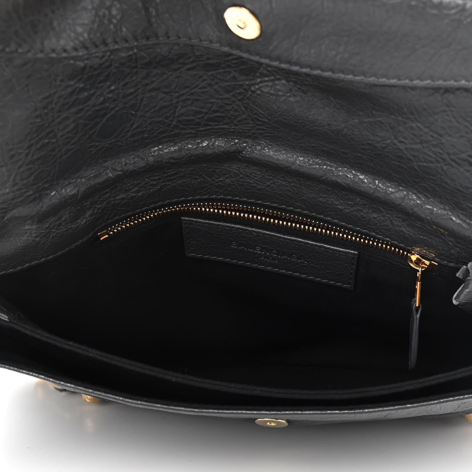 Balenciaga Agneau Giant 12 Gold Hardware Envelope Strap Clutch Gris Fossile 6 of 10
