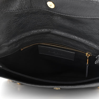 Balenciaga Agneau Giant 12 Gold Hardware Envelope Strap Clutch Gris Fossile 6 of 10