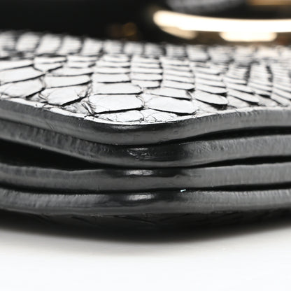 Chloe Snakeskin Medium Faye Shoulder Bag Black 9 of 10