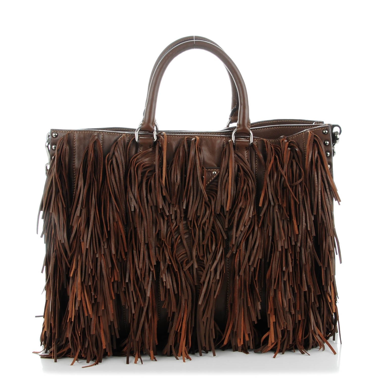 Prada Nappa Fringe Shopping Tote Noce 1 of 8